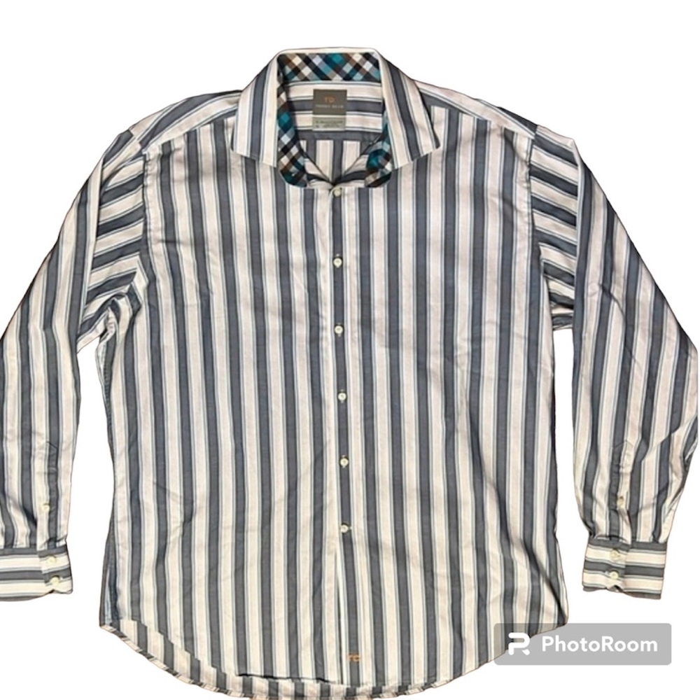 Mens XL TD Thomas Dean striped long sleeve button down NWOT